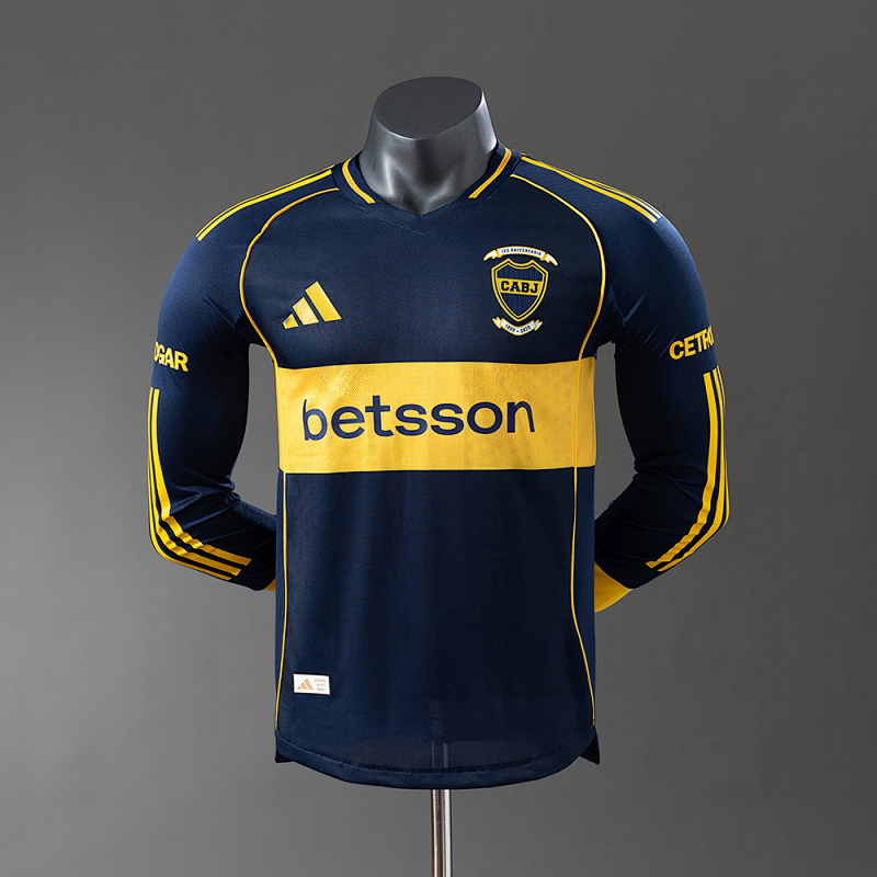 Boca Juniors 25/26 Player Version Home Long Sleeve Jersey S-4XL (front)