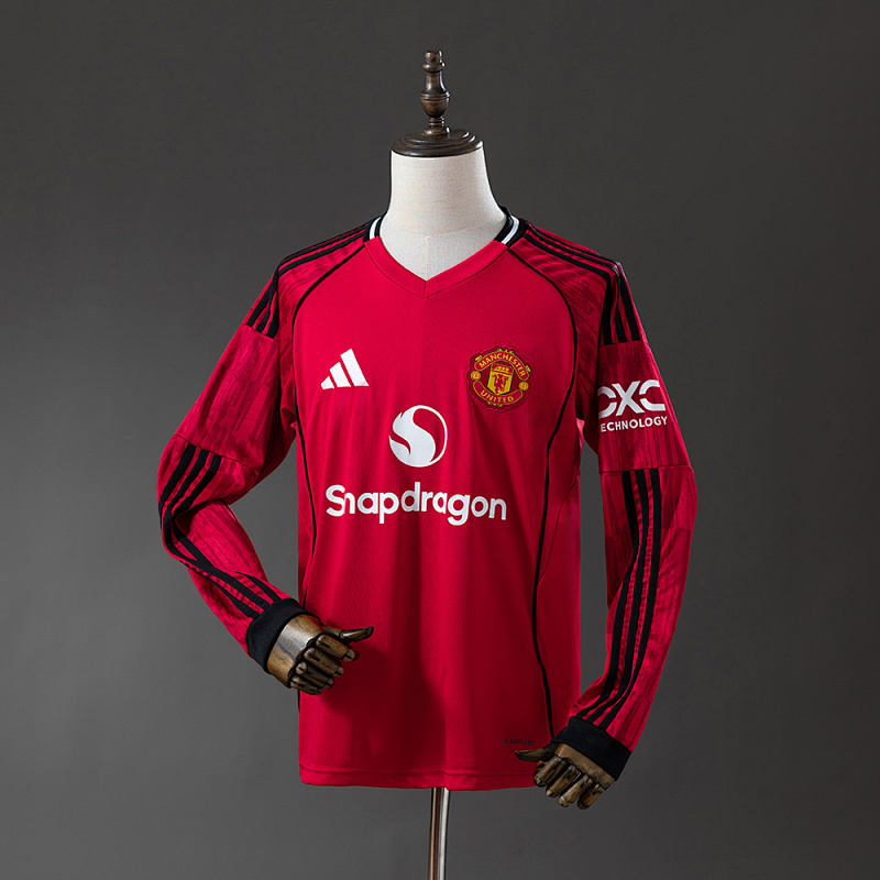 M-U  25/26 Home Long Sleeve Jersey S-4XL (front)
