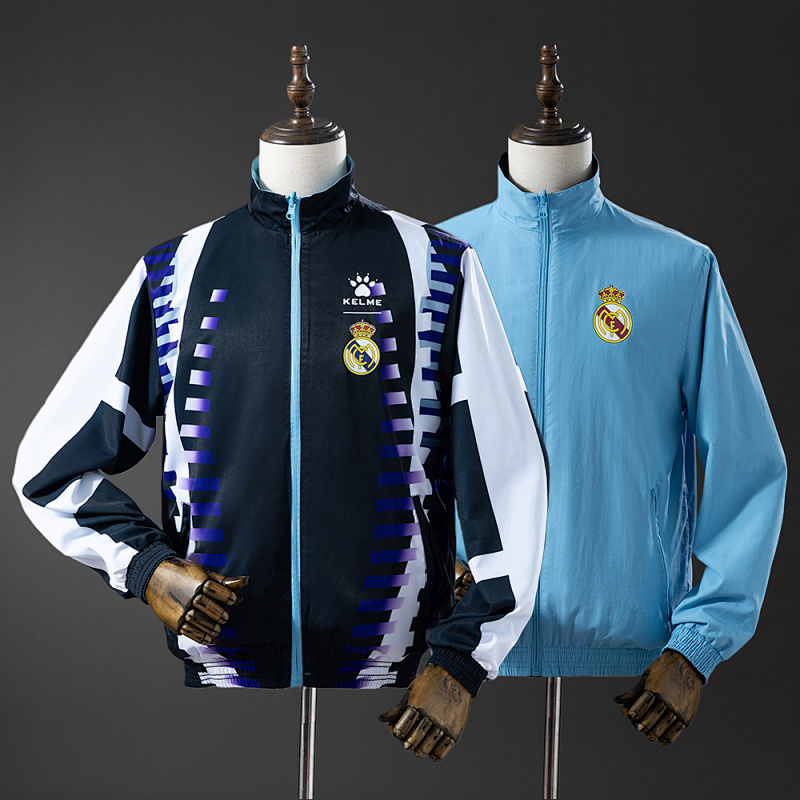 Real Madrid Reversible Jacket Windbreaker - Navy & Sky Blue S-XXL (front)
