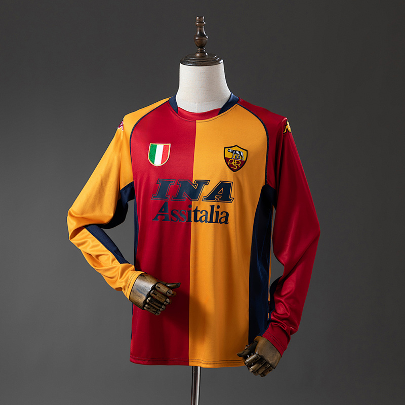 Roma 01/02 Champion Edition Long Sleeve Retro Jersey S-XXL (front)