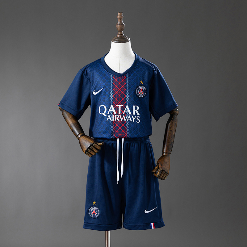 PSG 25/26 Home (Champion Edition) Kids Kit Jersey Size 16-28 (front)