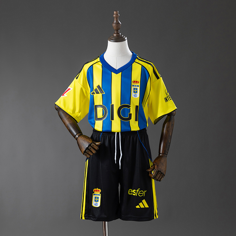 Real Oviedo 25/26 Away Kids Kit Jersey Size 16-28 (front)
