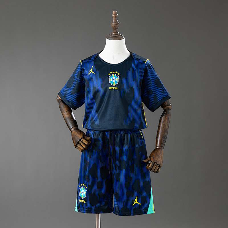 Brazil 2026 Away Kids Kit Jersey Size 16-28 (front)