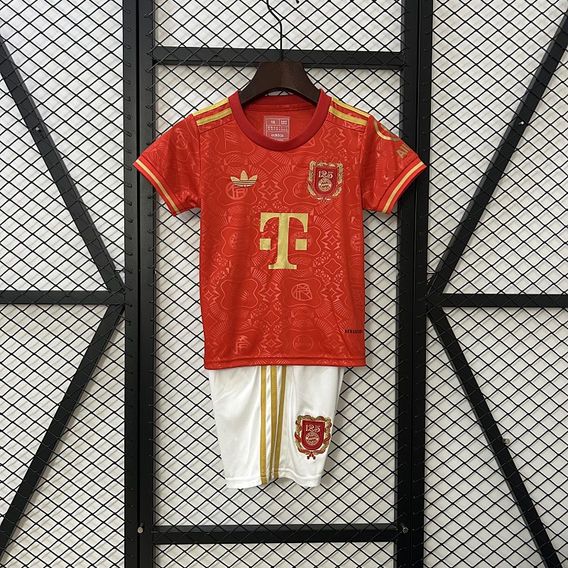 25/26 kids Bayern Munich 125th Anniversary Jersey 16-28 (front)
