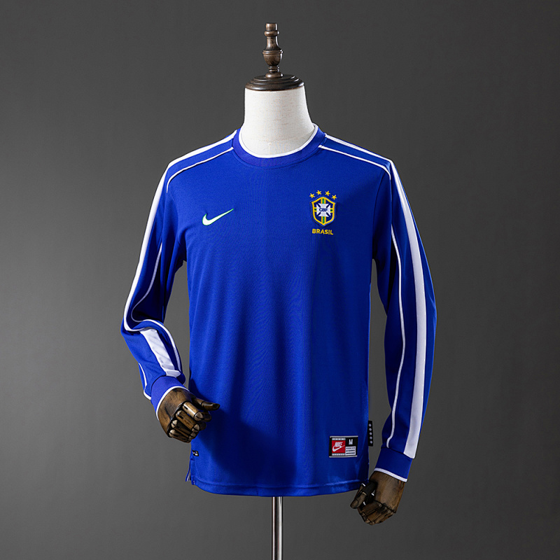 Brazil 1998 Away Retro Long Sleeve Jersey S-XXL (front)
