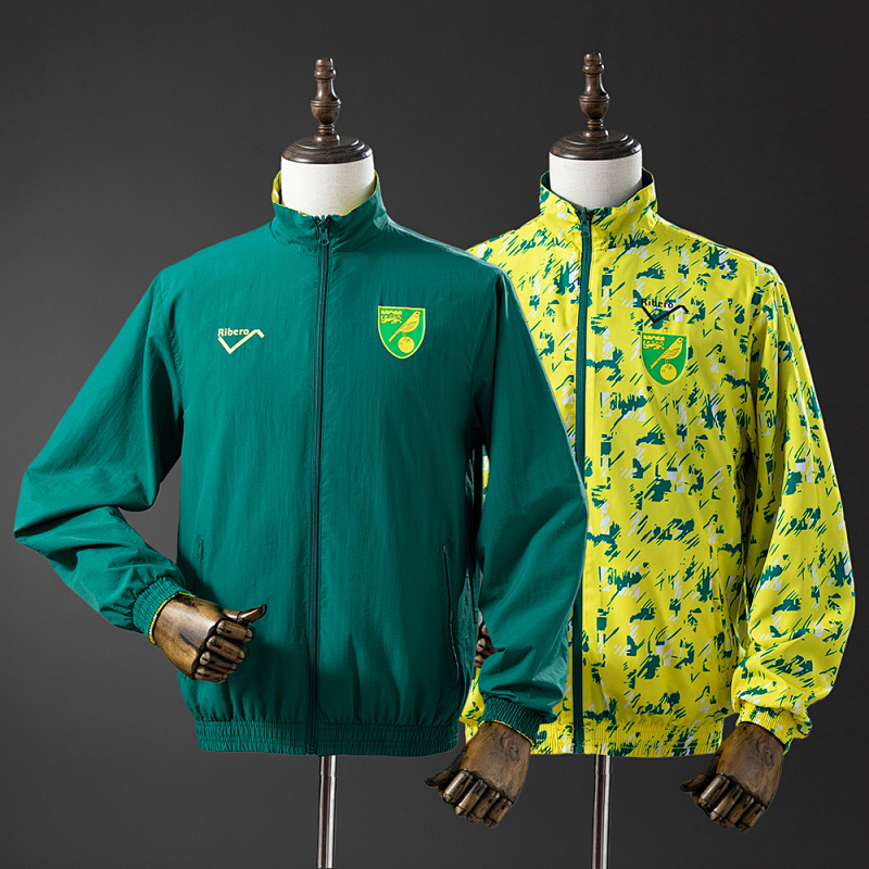Norwich City Reversible Jacket Windbreaker - Blue & Yellow S-XXL (front)