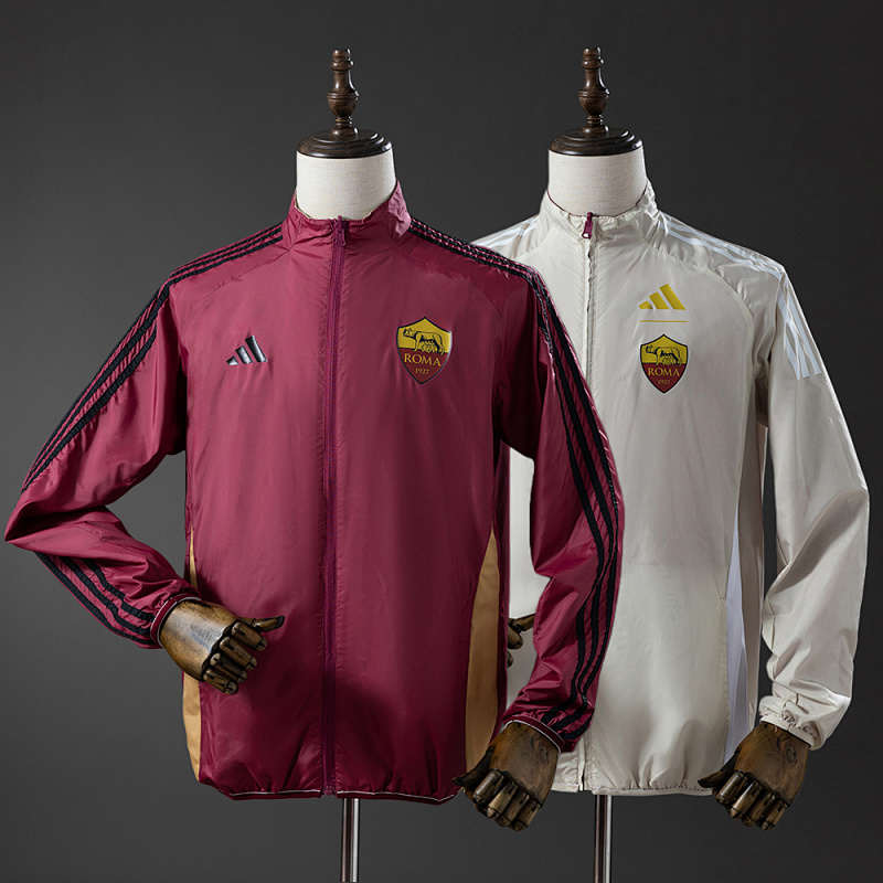 Roma Reversible Jacket Windbreaker - Red & Beige S-XXL (front)