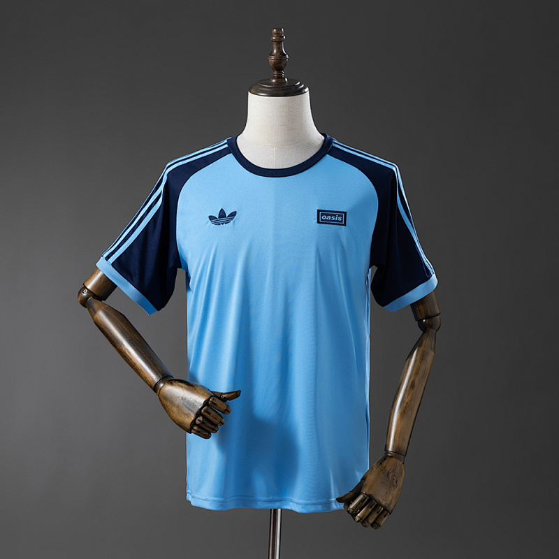 Oasis Live '25 Originals 3-Stripes Football Shirt Blue S-4XL (front)