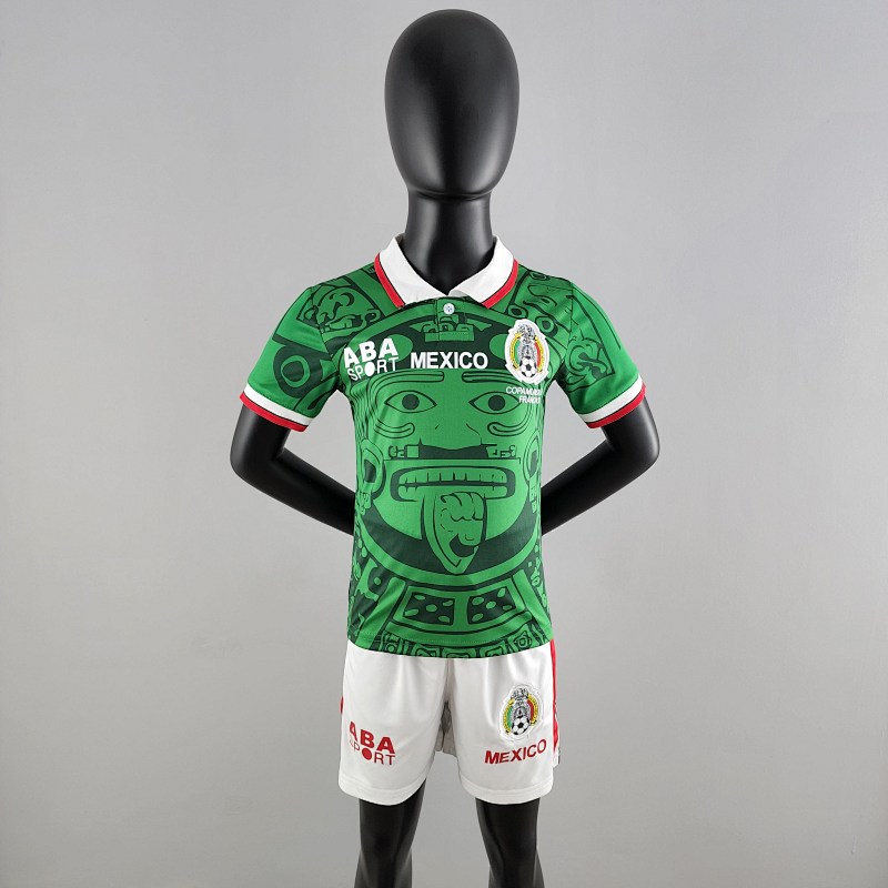 Retro kids kit 1998 Mexico home size：16-28 (front)