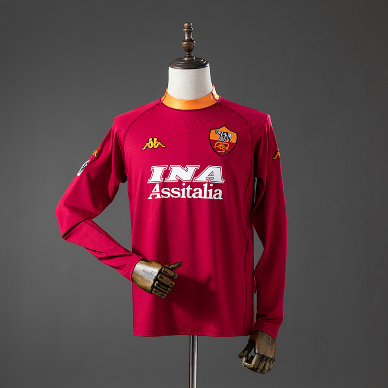 Roma 00/01 Home Long Sleeve Retro Jersey S-XXL (front)