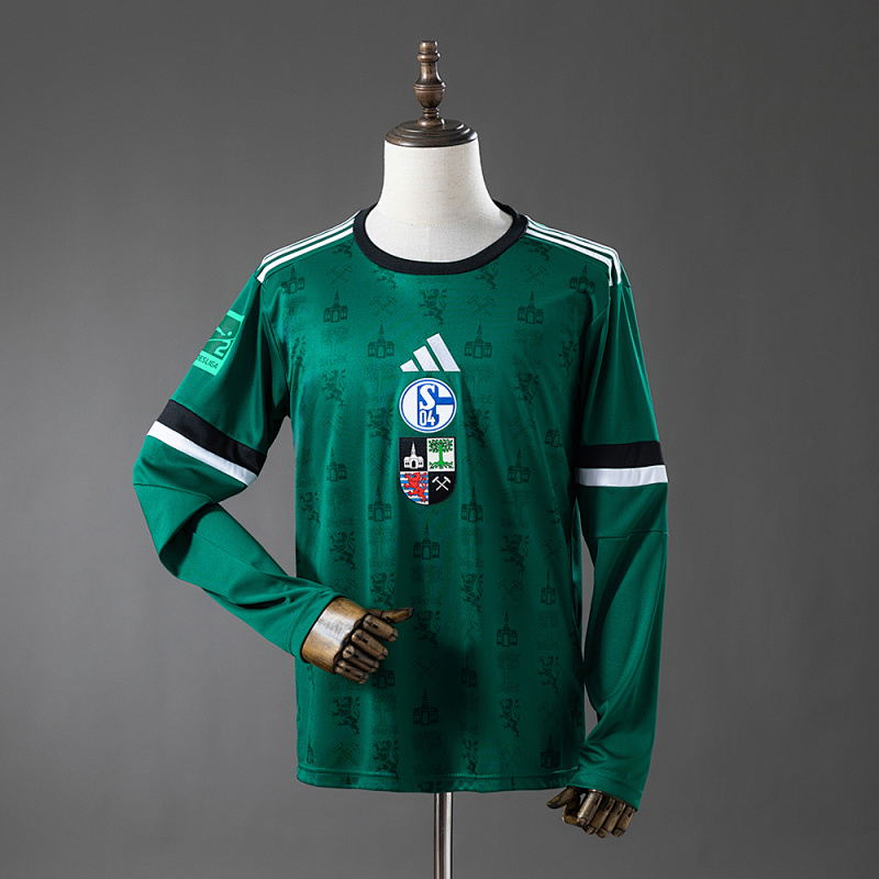 Schalke 04 25/26 Commemorative Edition - Green Long-Sleeve Jersey S-XXL (front)