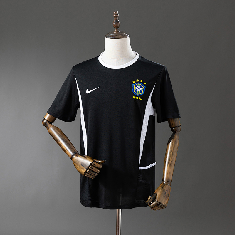 Brazil 2002 Goalkeeper Black Jersey S-XXL (front)