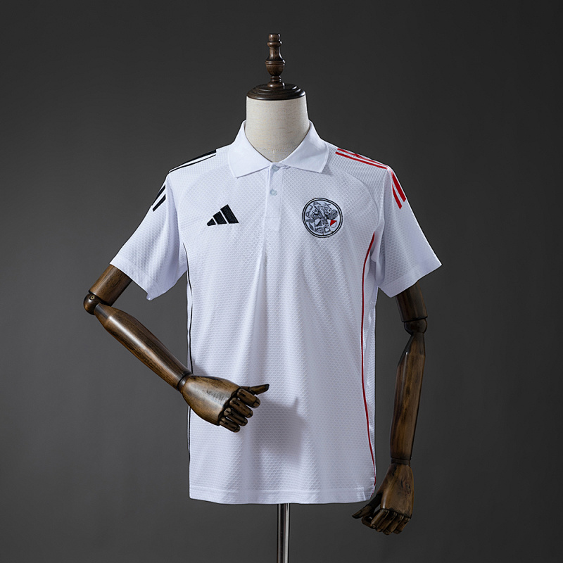 Ajax 25/26 POLO - White S-XXL (front)