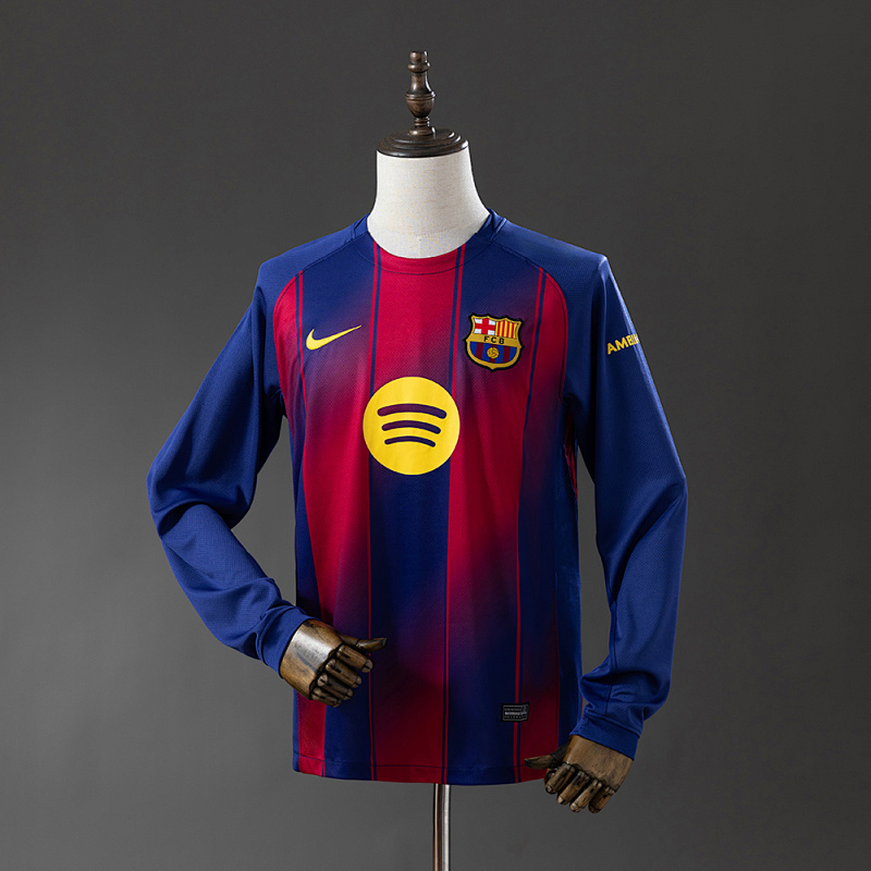Barcelona 25/26 Home Long Sleeve Jersey S-4XL (front)