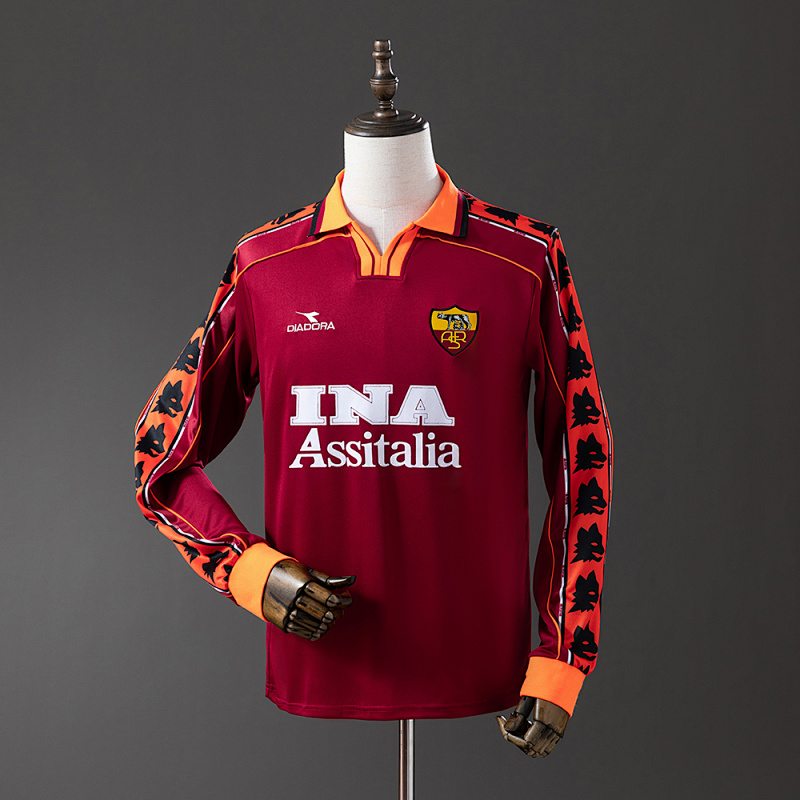 Roma 98/99 Home Long Sleeve Retro Jersey S-XXL (front)