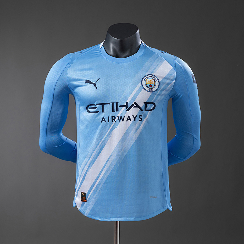 Manchester City 25/26 Home Long-Sleeve Player Version Jerseys S-3XL (front)