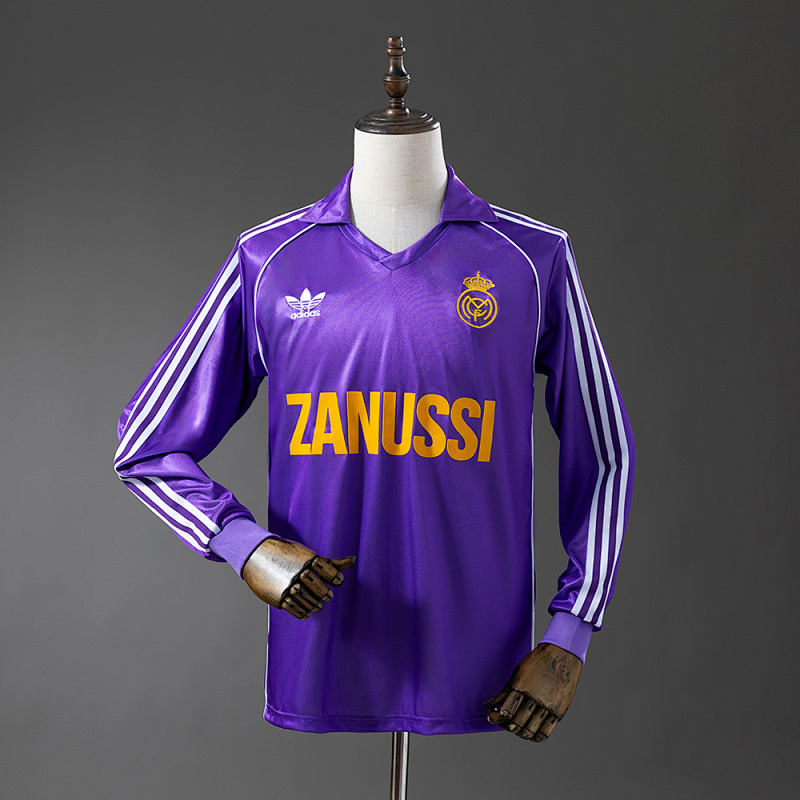 Real Madrid 84/85 Away Long Sleeve Retro Jersey S-XXL (front)