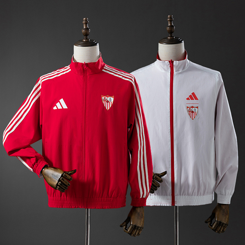 Athletic Bilbao Reversible Jacket Windbreaker - Red & White S-XXL (front)