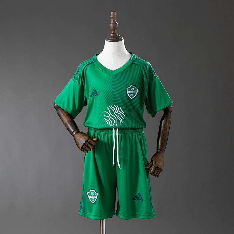 Al-Ahli Saudi 25/26 Green Kids Kit Jersey Size 16-28 (front)