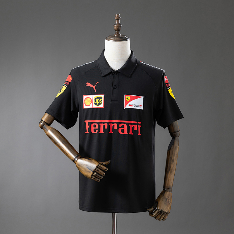 Scuderia Ferrari F1 2025 Black Polo S-3XL (front)