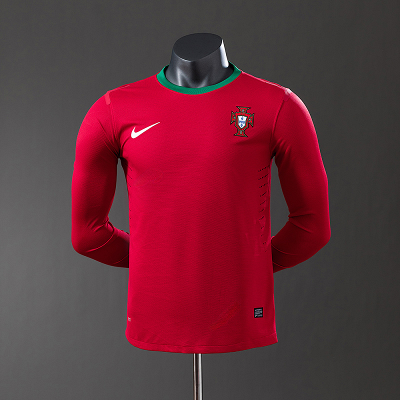 Portugal 2012 Home Long Sleeve Player Version Retro Jersey S-3XL (front)