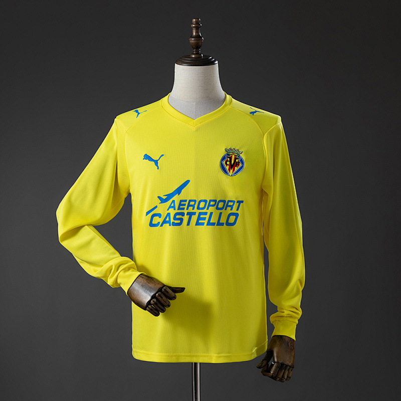 Villarreal 08/09 Home Long-Sleeve Retro Jersey S-XXL (front)
