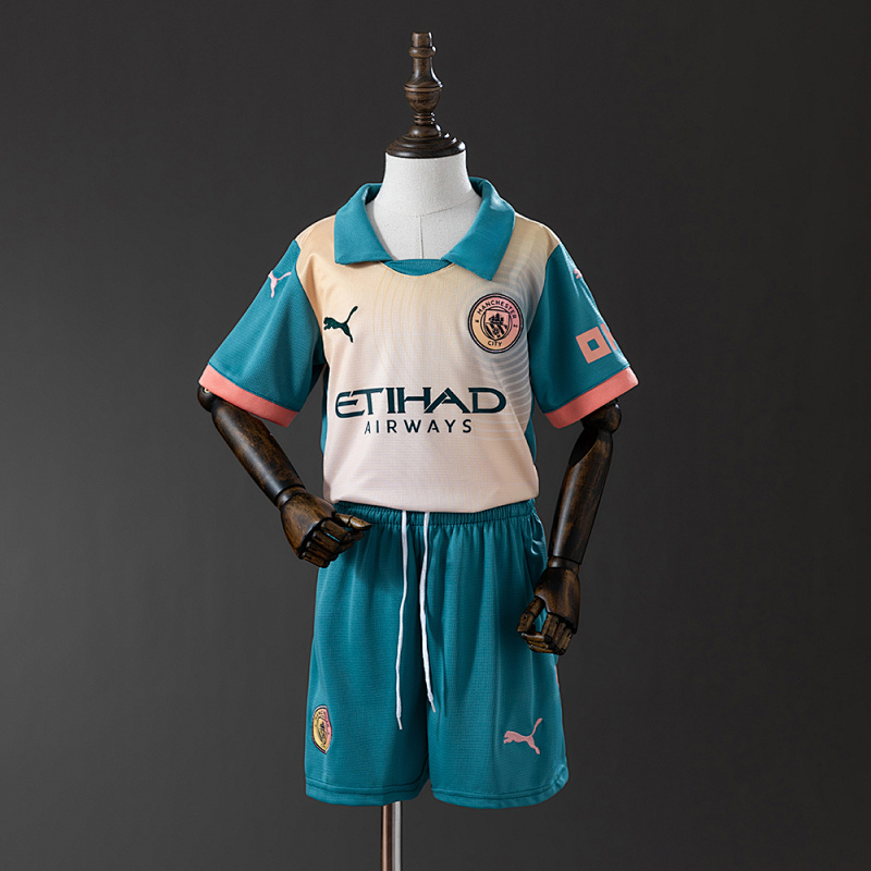 Manchester City 24/25 Fourth Away kids kit Jersey SZIE 16-28 (front)