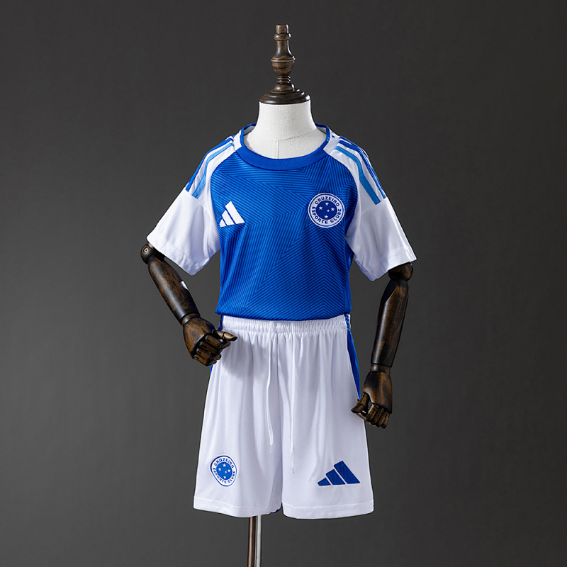 Cruzeiro 25/26 Home kids kit Jersey SIZE 16-28 (front)
