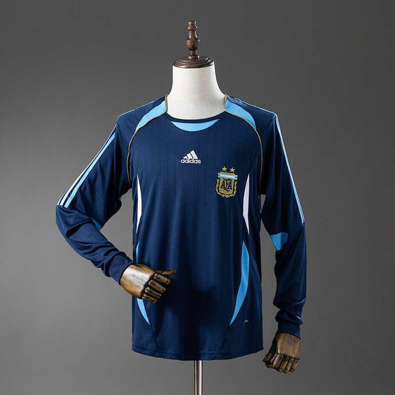 Argentina 2006 Away Long-Sleeved Retro Jersey S-XXL (front)