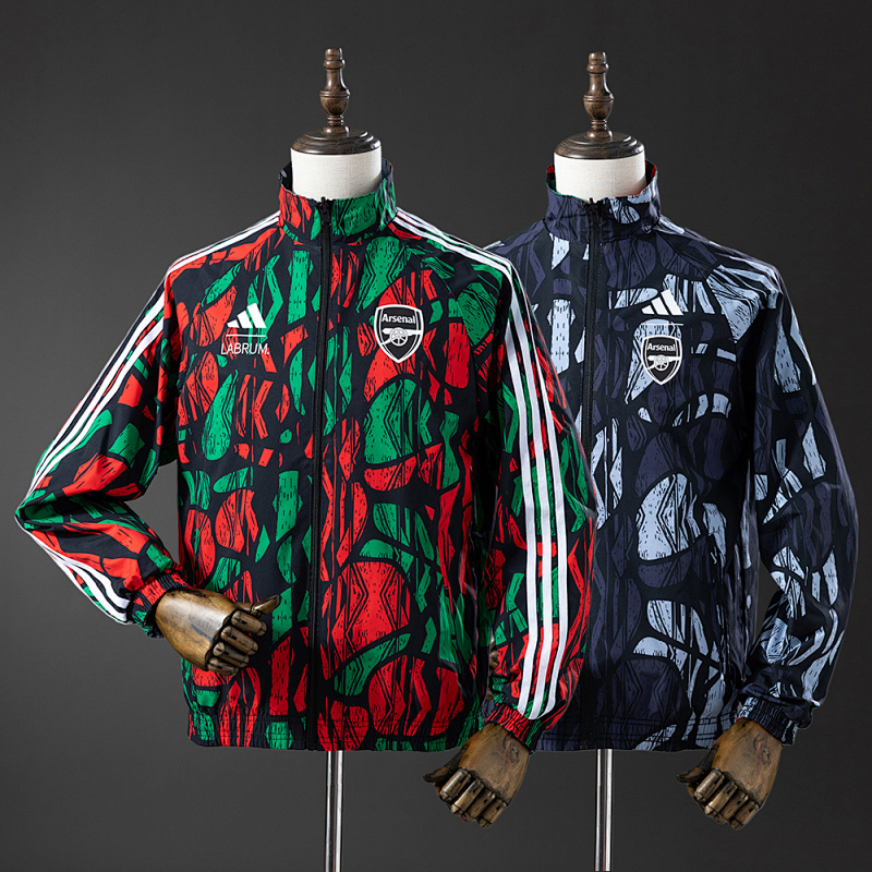 Arsenal Reversible Jacket Windbreaker - Red & Black S-XXL (front)
