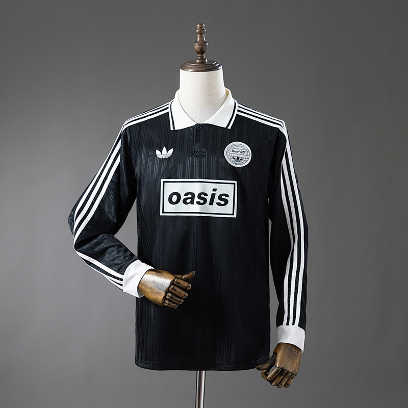 Oasis Tour Jacquard Striped Long-Sleeve Sweatshirt - Black S-4XL (front)