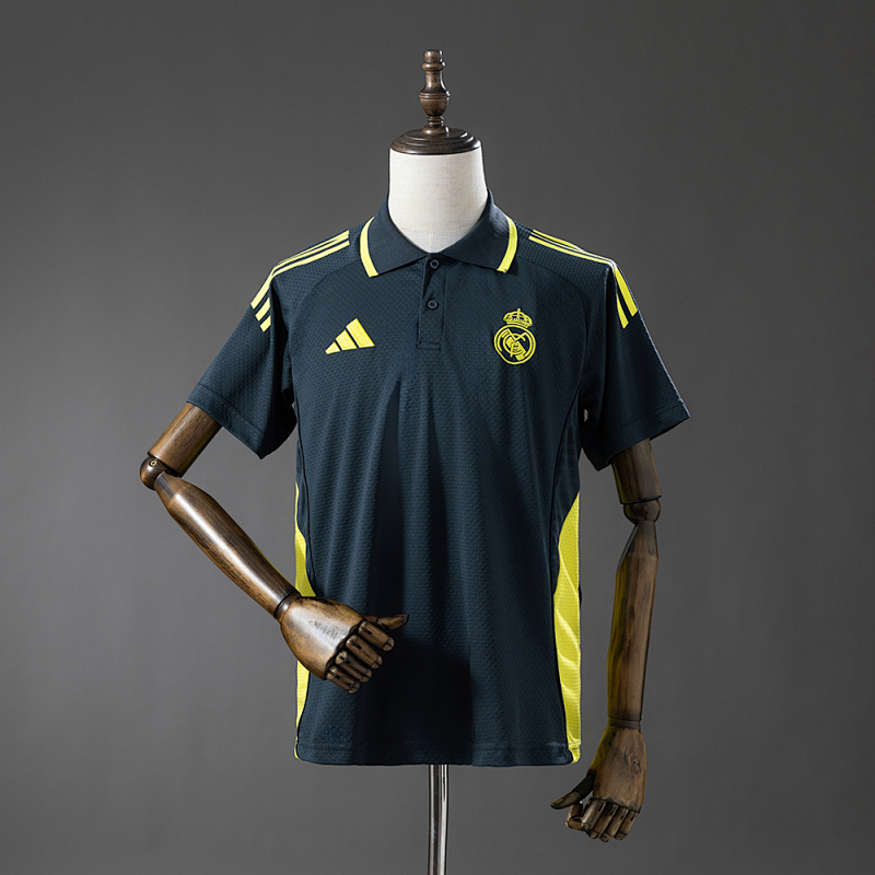 Real Madrid 25/26 POLO - Dark Grey & Yellow S-XXL (front)