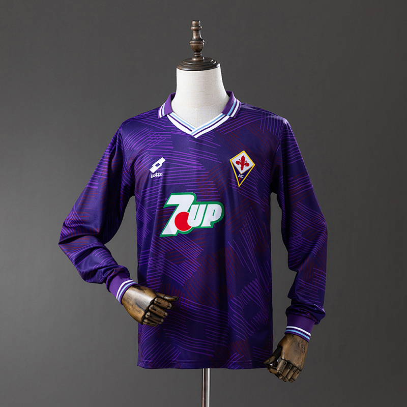 Fiorentina 92/93 Home Long Sleeve Retro Jersey S-XXL (front)