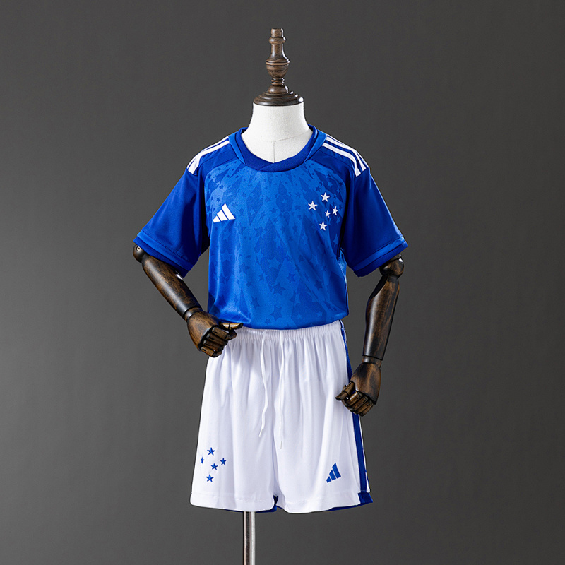 Cruzeiro 24/25 Home kids kit Jersey SIZE16-28 (front)