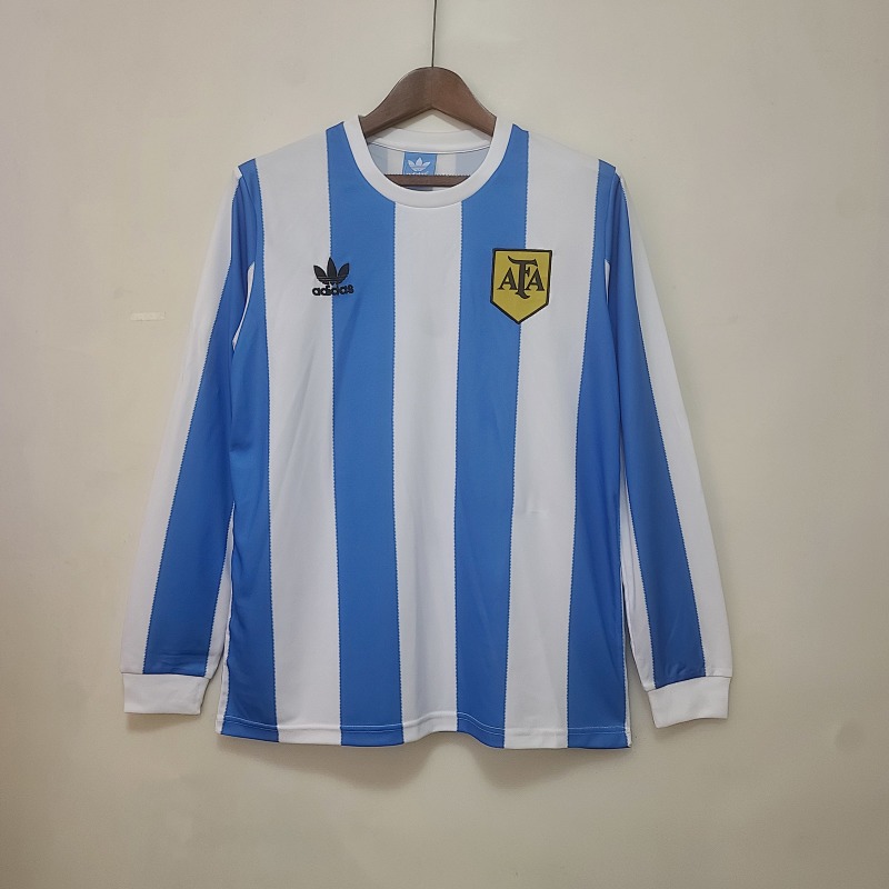 Retro 1978 Long Sleeve Argentina Home S-XXL (front)