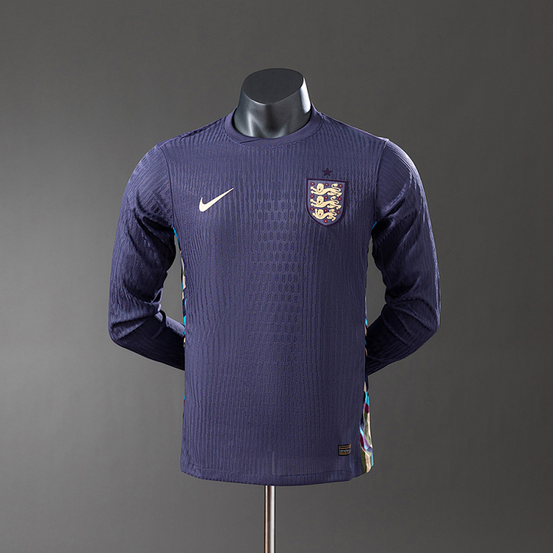 England 2024 Away Long Sleeve Player Version Jersey S-3XL (front)