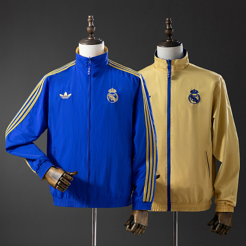 Real Madrid Reversible Jacket Windbreaker - Blue & Yellow S-XXL (front)