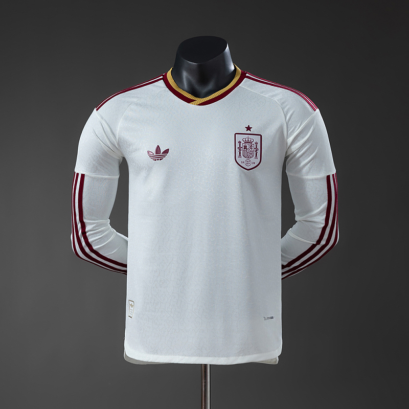 Spain 2026 Away Player Version Long Sleeve Jersey S-4XL (front)