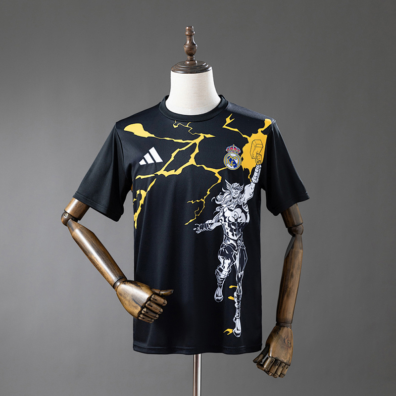 Real Madrid 25/26 Avengers - Pre-Match(Black) Jersey S-4XL (front)