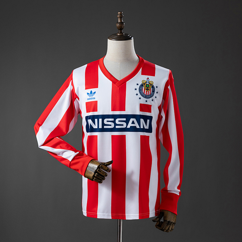Chivas de Guadalajara 90/91 Home Long-sleeved Retro Jersey S-XXL (front)