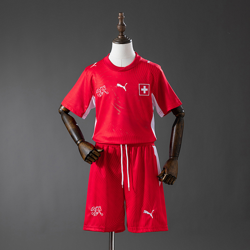 Switzerland 2026 Home Kids Kit Jersey Size 16-28 (front)