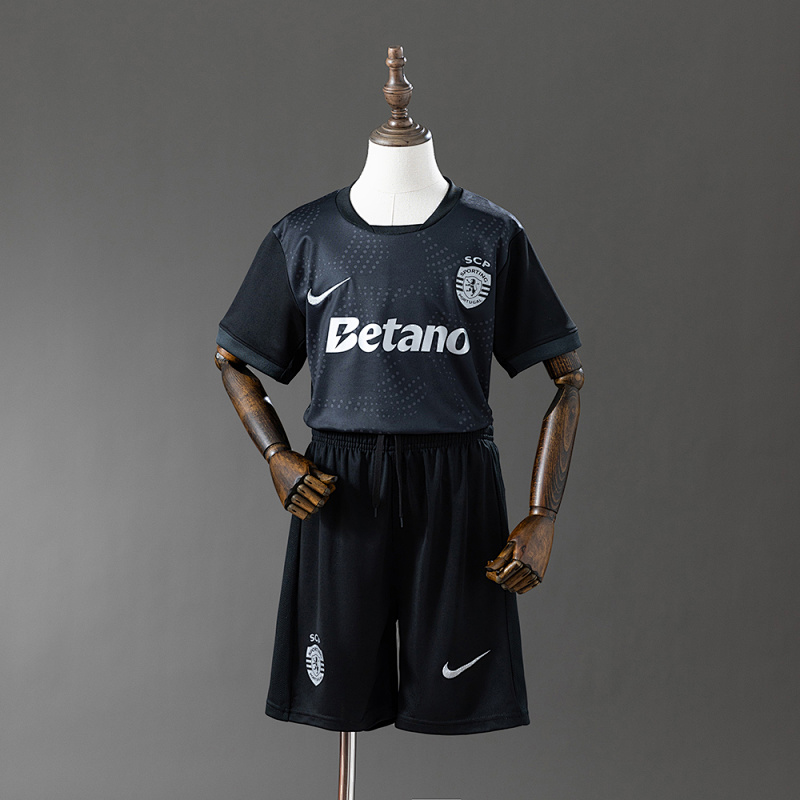 Sporting Lisbon 25/26 Kids Kit Away Jersey Size：16-28 (front)