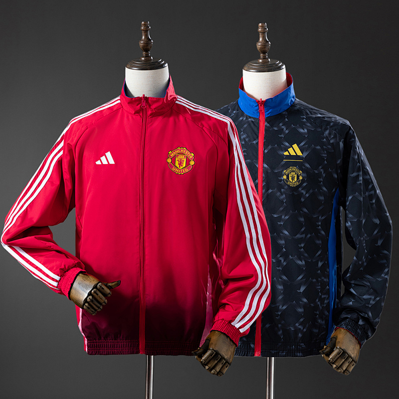 M-U Reversible Anthem Jacket Windbreaker - Black/Red S-XXL (front)